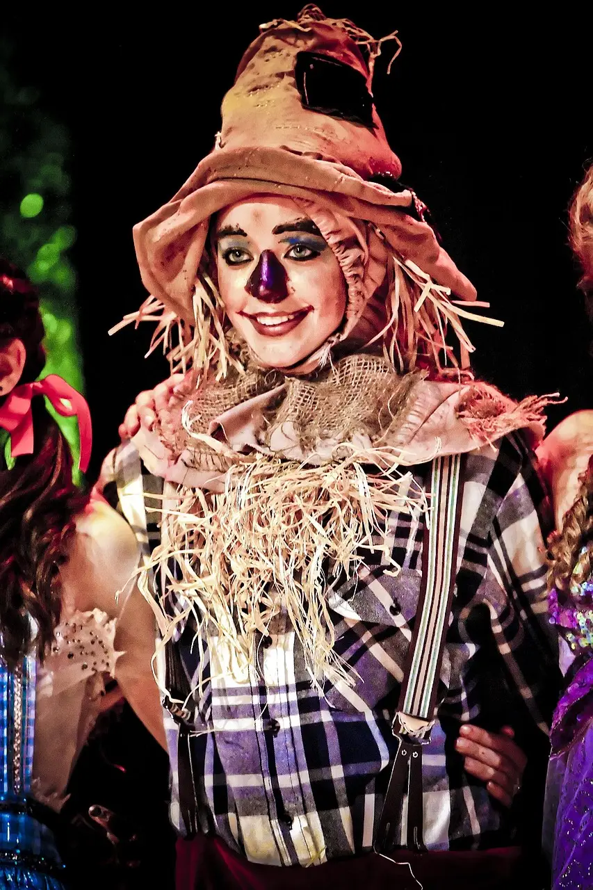 scarecrow, actress, oz, show, hat, makeup, fantasy, performance, entertainment, theatrical, wizard, costume, classic, theatre, scarecrow, scarecrow, scarecrow, scarecrow, scarecrow